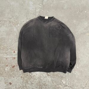 SOLD Moojimooji Reverse Pocket Crew Aged Black sweater.